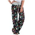 thumbnail image 1 of Dyegold Lounge Pants Women Comfy Casual Pajama Y2k Pants Floral Print Drawstring High Waist Wide Leg Palazzo Lounge Pants, 1 of 6