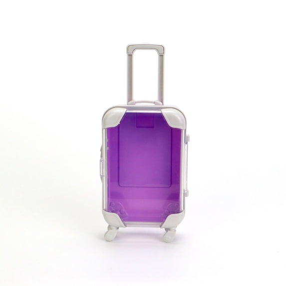 Dyegold Mini Transparent Travel Storage Suitcase with Rolling Wheels and Telescopic Handle for Organization Display and Portable Storage for Small Items