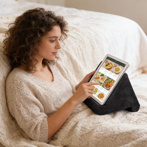 Dyegold Multi Angle Reading Pillow Stand with Soft Plush Fabric for Tablet Phone Book Support Bed Sofa Travel Office Nap Rest