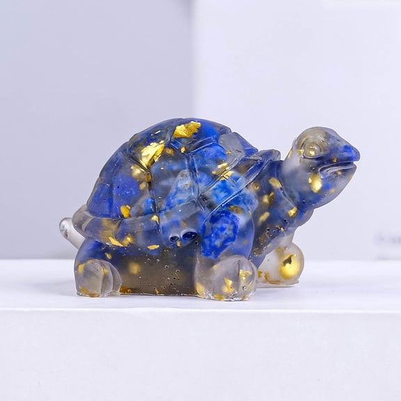 Dyegold Natural Amethyst Crystal Turtle Figurine Hand Carved Pocket Size Healing Gemstone Statue for Home Office Decor Gift