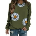 thumbnail image 1 of Dyegold Oversized Sweatshirt For Women Womens Daisy Print Long Sleeve Crewneck Sweatshirt Casual Loose Pullover Tops Shirt, 1 of 5