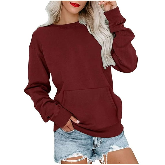 Dyegold Oversized Sweatshirt For Women Ladies Cute Crew Neck Hoodies Womens Long Sleeve Tops Casual Oversized Hoodie For Women Work Office Sport Long Sleeve Christmas Women Hoodies Holiday