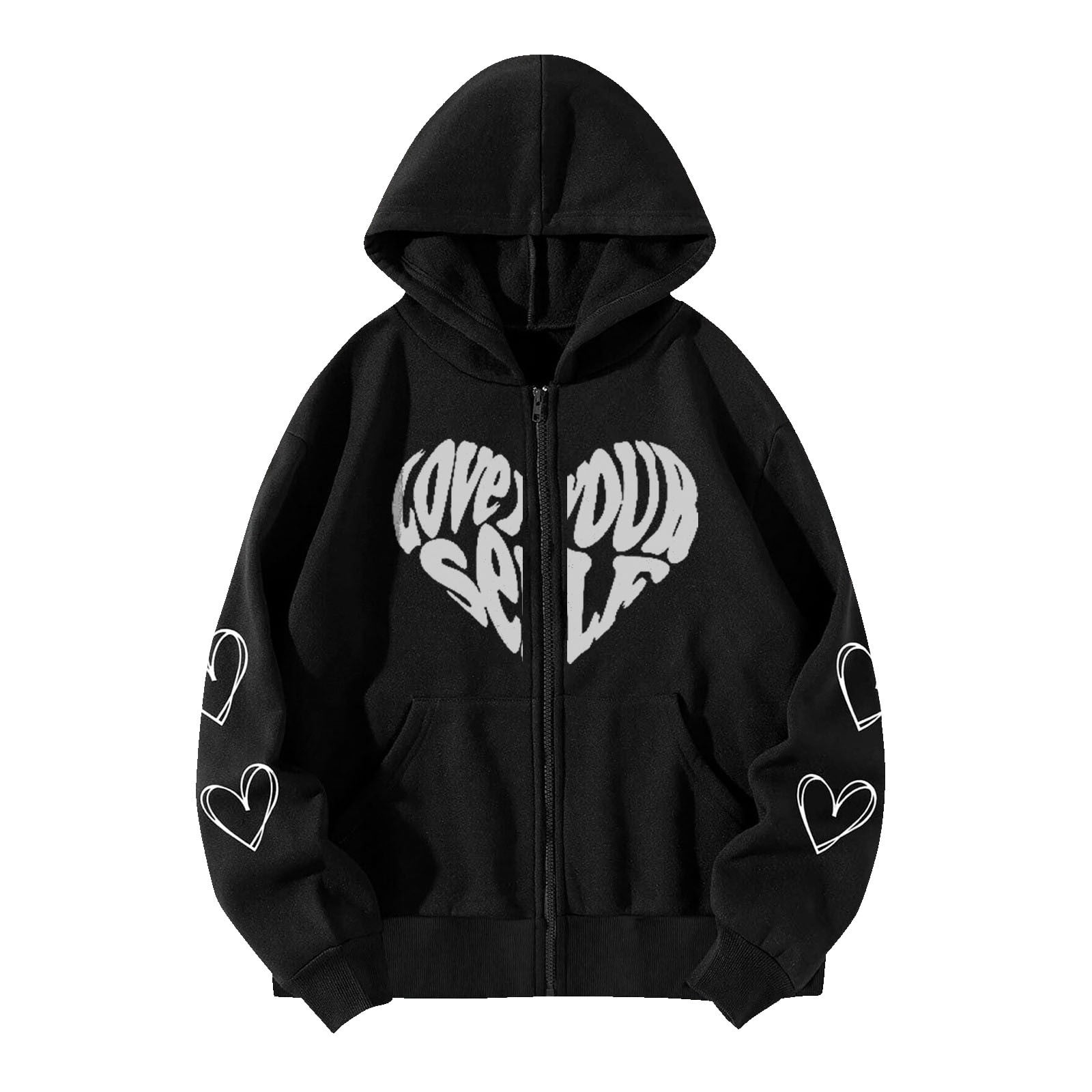 Dyegold Thin Zip Up Hoodie Women Teen Girls Fall Sweatshirts