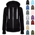 thumbnail image 1 of Dyegold Oversized Zip Up Hoodie for Women Fashion Loose Fit Drawstring Long Sleeve Fleece Hooded Sweatshirts Casual Plus Size Hoodies Tops Cardigan Clothes, 1 of 3