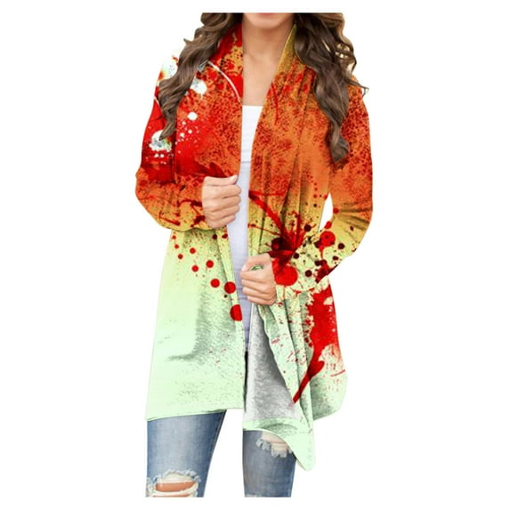 Dyegold Plus Size Hall-oween Sweater Teen Girls Ghost Sweater Baggy Sweater Cotton Long Sleeve Hall-oween Oversized Cardigan Sales 2023