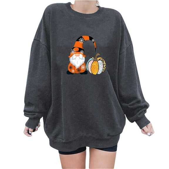 Dyegold Plus Size Halloween Sweatshirts For Women Teen Girls Pumpkin Coffee Print Hoodies Sale Womens Sweaters Fall Fall Outfits Vacation ​Women'S Fall Clothes