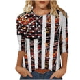 thumbnail image 1 of Dyegold Plus Womens Tops Dressy Casual Crewneck Short Sleeve Women's Shirts and Blouses 4th of July Butterfly Print T-Shirts for Women Trendy Patriotic Graphic Tunic Top Summer Beach, 1 of 5