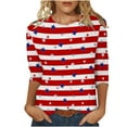 thumbnail image 1 of Dyegold Plus Womens Tops Dressy Casual Crewneck Short Sleeve Women's Shirts and Blouses 4th of July Butterfly Print T-Shirts for Women Trendy Patriotic Graphic Tunic Top Summer Beach, 1 of 4