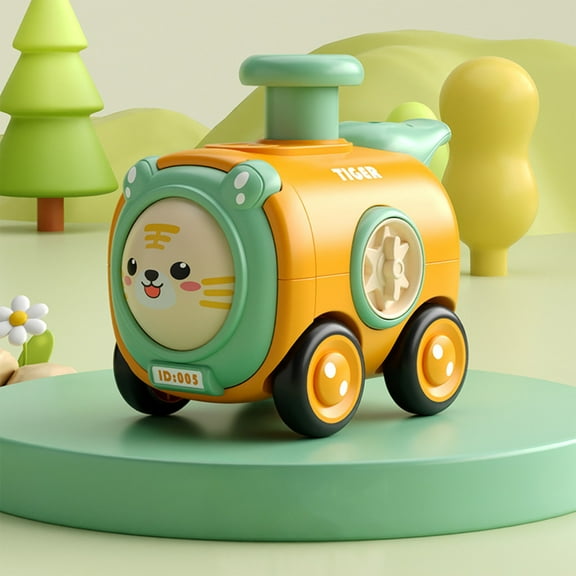 Dyegold Press and Go Whistle Train Toy Car with Changing Faces 11cm for 1 Plus Parent Interaction Fun Educational Play