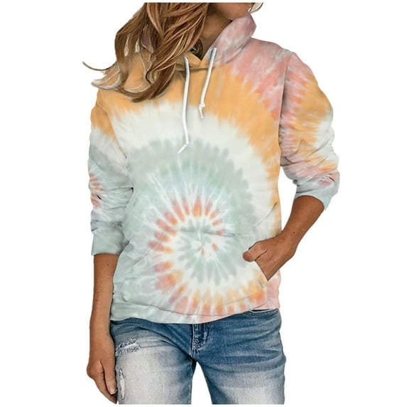 Dyegold Pullover Hoodies For Women Savings Fleece Workout Ladies Sweatshirt Lightweight Winter Drawstring Hoodie Hooded Teen Girls Graphic Sweater Vintage Fashion Jacket Casual Tie Dye Camo Pullover