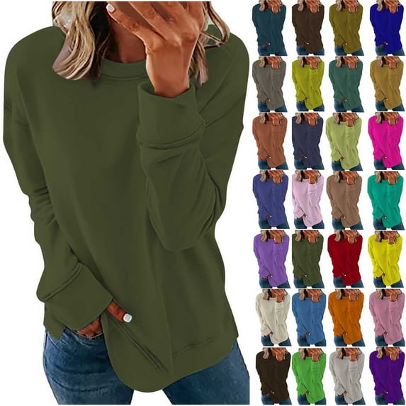 Dyegold Pullover Sweatshirts For Women Long Sleeve T Shirts Comfort Casual Loose Tops Plus Size Fall Fashion 2023 Outfits