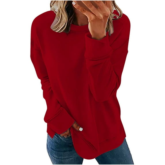 Dyegold Pullover Sweatshirts For Women Long Sleeve T Shirts Comfort Casual Loose Tops Plus Size Fall Fashion 2023 Outfits