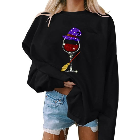 Dyegold Pumpkin Sweatshirt Ladies Vintage Graphic Shirts Sale Fall Sweater Cotton Linen Fall Fashion 2023 ​Christmas ​2023 Fall Fashion Trends Women ​On-trend Low Spend