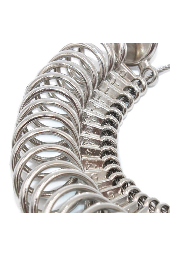 Ring Sizer Measuring Tool Set 27 Piece Finger Gauge Sizes 1 to 13 with Half Sizes for Jewelry Sizing Gift Metal Mandrel