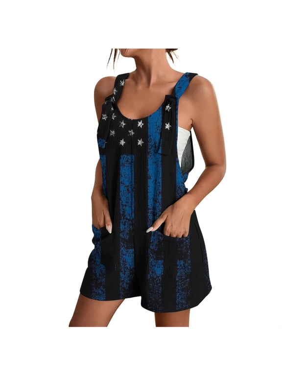 Dyegold Short Jumpsuits For Women Summer Dressy Casual Sleeveless Boho Rompers Clothes Loose Spaghetti Strap Overalls Bibs