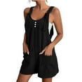 thumbnail image 1 of Dyegold Short Jumpsuits For Women Summer Casual Adjustable Strap Loose Linen Short Bib Overalls Jumpsuit Rompers With Pocket, 1 of 7