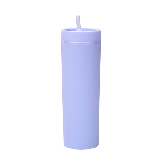 Dyegold Skinny Tumblers Frosted Colored Acrylic Tumblers with Straws and Lids 16 oz Double Wall Reusable Cups for Cold Drinks Vinyl Gifts