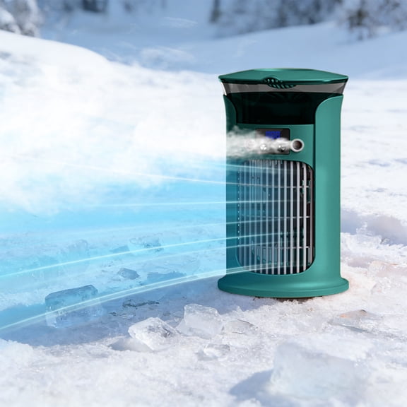 Dyegold Small Portable Air Conditioning USB Desktop Cooler with 3 Speeds Evaporative Humidifier LED Light for Personal Use