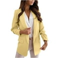 thumbnail image 1 of Dyegold Light Jackets For Women Casual Open Front Long Sleeve Lapel Button Slim Work Office Jackets Blazers Fashion Dressy, 1 of 8