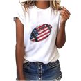 thumbnail image 1 of Dyegold Summer Tops for Women 2023 Trendy, Dressy Blouses for Women American Flag 4th July Graphic T-Shirts Round Neck Short Sleeve Basic Loose ​Tops Tee Tunic, 1 of 6