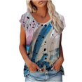 thumbnail image 1 of Dyegold Summer Tops for Women 2023 Trendy, Summer Cute Tops for Women Trendy Going Out Tie Dye T-Shirts Casual Cap Sleeve Crewneck Blouse Loose ​Tunics Tops, 1 of 4