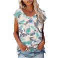 thumbnail image 1 of Dyegold Summer Tops for Women 2023 Trendy, Summer Cute Tops for Women Trendy Going Out Tie Dye T-Shirts Casual Cap Sleeve Crewneck Blouse Loose ​Tunics Tops, 1 of 4