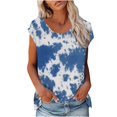 thumbnail image 1 of Dyegold Summer Tops for Women 2023 Trendy, Summer Cute Tops for Women Trendy Going Out Tie Dye T-Shirts Casual Cap Sleeve Crewneck Blouse Loose ​Tunics Tops, 1 of 4