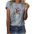 thumbnail image 1 of Dyegold Summer Tops for Women 2023 Trendy, Summer Plus Size Blouses for Women Patriotic American Flag Henley Shirts Short Sleeve Round Neck Trendy ​Tops Tunics, 1 of 6