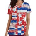 thumbnail image 1 of Dyegold Summer Tops for Women 2023 Trendy, V-Neck Summer Tops for Women 2023 Trendy American Flag 4th July Tshirts Short Sleeve Stretch Uniform Nursing ​Scrubs, 1 of 5