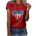 thumbnail image 1 of Dyegold Summer Tops for Women 2023 Trendy, Women Tops and Blouses Heart American Flag Patriotic Tshirts Crewneck Short Sleeve Blouses Casual Loose Fit ​Tunics, 1 of 6