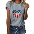 thumbnail image 1 of Dyegold Summer Tops for Women 2023, Women Tops and Blouses Heart American Flag Patriotic Tunics Casual Loose Fit Short Sleeve Crewneck ​Graphic Tee Tshirt, 1 of 6
