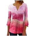 thumbnail image 1 of Dyegold Summer Tops For Women Teen Girls 3/4 Sleeve Tops For Women Elbow Length Tee Shirts For Women Work Office Sport Long Sleeve ​Loose Fit Blouses ​Women's Fall Tops ​Online Shopping, 1 of 5
