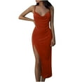 thumbnail image 1 of Dyegold Sundresses for Women Casual Beach - Maxi Dress for Women V Neck Sleeveless High Split Sexy Bodycon Slim Fit Spaghetti Strap Long Wedding Guest ​​Dress, 1 of 6