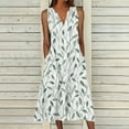 thumbnail image 1 of Dyegold Sundresses for Women Casual Beach - Plus Size Summer Dresses V Neck Sleeveless Pocket Floral Print Maxi Long Sundress ​Flowy Swing Loose ​Beach ​Dresses, 1 of 5