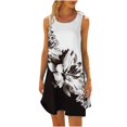 thumbnail image 1 of Dyegold Sundresses for Women Casual Beach - Summer Dresses Womens Round Neck Sleeveless Floral Print Shirt Mini Sun Dresses ​Hawaiian Beach ​Holiday ​Short Dresses, 1 of 5