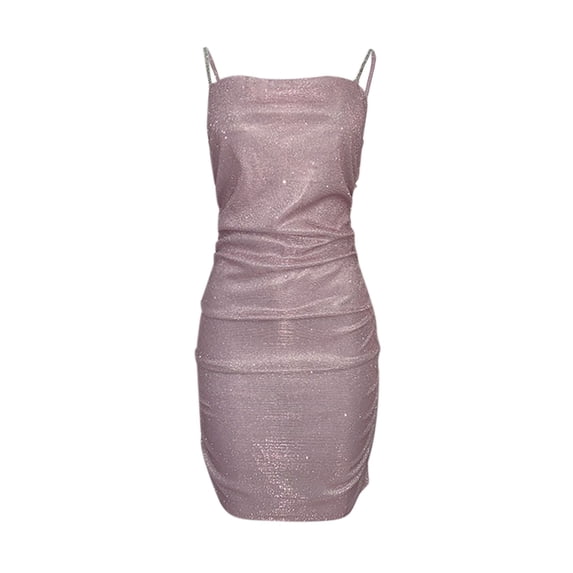 Dyegold Sundresses for Women Casual Beach - Women's Dresses Square Neck Sleeveless Sequin Spaghetti Strap Bodycon Mini Sundress Slim Fit Club Party Dresses