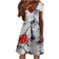 thumbnail image 1 of Dyegold Sundresses for Women Casual Summer - Beach Dresses for Women Casual Summer Sleeveless Knee Length A Line Dress V Neck Cami Floral Vacation Tunic Dress, 1 of 5