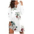 thumbnail image 1 of Dyegold for Women Casual Summer Fall Fashion 2023 - Beach Dresses for Women Casual Long Sleeve Sundress Knee Length Midi Dress Boho Floral Vacation Tank Dress Clearance Sale, 1 of 4