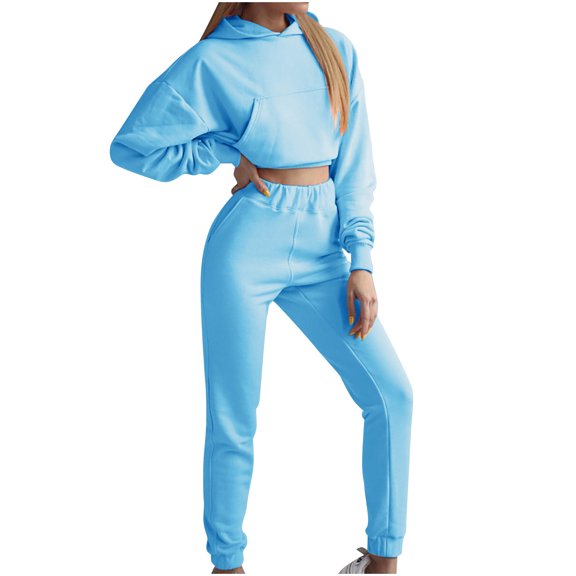 Dyegold Women's Two Piece Outfits Matching Sets Long Sleeve Hoodies Tops Pants Tracksuit Lounge Sets Teen Girls Sweatsuits