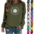 thumbnail image 1 of Dyegold Sweatshirt For Women Fall Casual Long Sleeve Shirts Loose Trendy Sunflower Graphic Pullover Top Cute Crewneck Blouse, 1 of 5