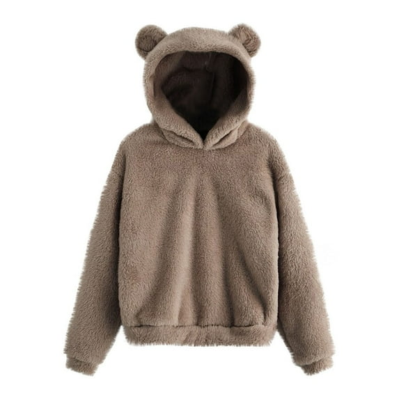 Dyegold Sweatshirts For Women Loose Fit Holiday Gifts Graphic Hoodie Teen Girls Loose Trendy Plus Size Sweater Fleece Oversized Sweatshirt Hooded Winter Shirts Athletic Ladies Cute Bear Outfits