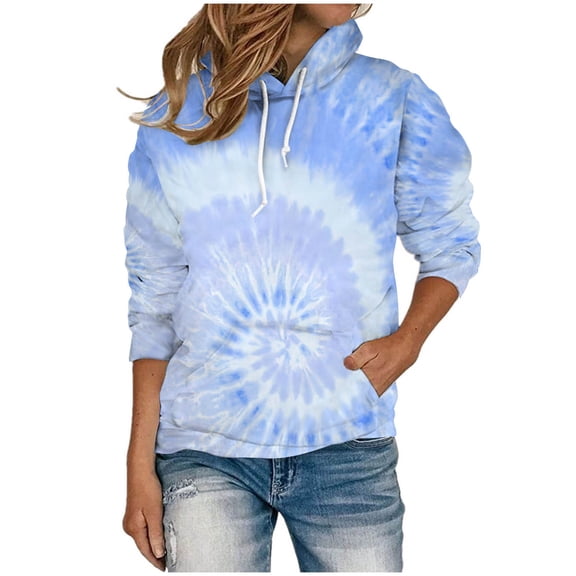 Dyegold Sweatshirts For Women Loose Fit Holiday Gifts Winter Hoodie Drawstring Fleece Trendy Teen Girls Outfits Graphic Oversized Sweater Casual Hooded Shirts Ladies Athletic Tie Dye Ombre Pullover