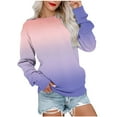 thumbnail image 1 of Dyegold Sweatshirts for Teen Girls Womens Long Sleeve Crew Neck Ombre Pullover Tops Hoodies Casual Loose Gradient Sweaters T Shirts, 1 of 5
