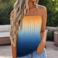 thumbnail image 1 of Dyegold T-Shirts for Women Trendy,Women's Tube Tops Gradient Bandeau Ombre Strapless Shirt Sleeveless Backless Tanks Blouse, 1 of 5