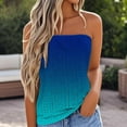 thumbnail image 1 of Dyegold T-Shirts for Women Trendy,Women's Tube Tops Gradient Bandeau Ombre Strapless Shirt Sleeveless Backless Tanks Blouse, 1 of 5
