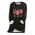 thumbnail image 1 of Dyegold Thermal Underwear For Women Fall Savings Fluffy Thick Winter Fleece Tops Warm Casual Teen Girls Loungewear Ladies Christmas Gifts Pullover Graphic Shirts Sherpa Lined Sweatshirt Undershirt, 1 of 5