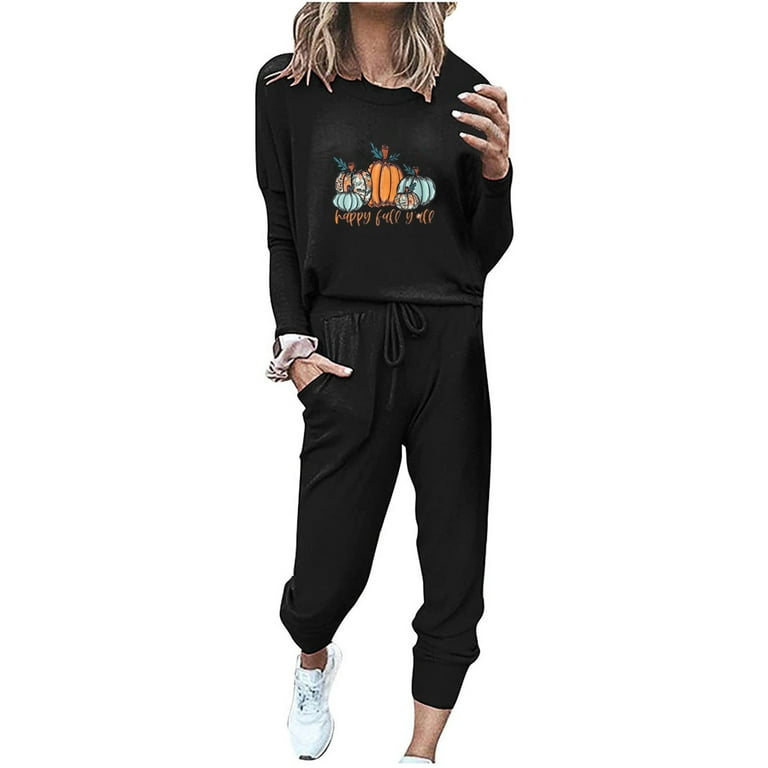 Dyegold Travel Outfits Teen Girls Sweatpants Long Sleeve Tunics Womens Tracksuit Outfit Sets For Women Fall Outfits Vacation Halloween Sweat Outfits For Women 2 Pieces Get It Today Walmart