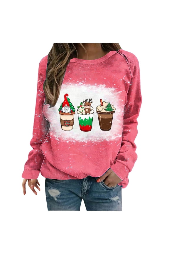 Dyegold Ugly Sweater Christmas Women Funny Long Sleeve Holiday Hoodies Fall Ladies Graphic Pullover Tops Casual Teen Girls Xmas Sweatshirt Plus Size Cute Shirts Ugly Xmas Tree Clothes