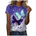 thumbnail image 1 of Dyegold Vintage Tees For Women Floral Print Short Sleeve Crewneck Tops Shirts Plus Size Retro Graphic Tshirts Casual Blouse, 1 of 5