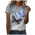 thumbnail image 1 of Dyegold Vintage Tees For Women Floral Print Short Sleeve Crewneck Tops Shirts Plus Size Retro Graphic Tshirts Casual Blouse, 1 of 5